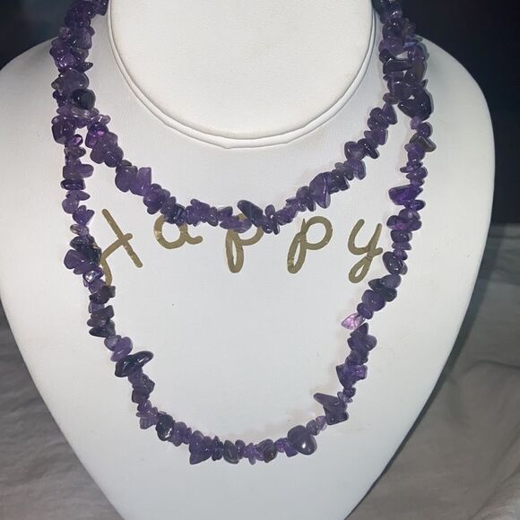 Necklace dark amethyst stones from Brazil - Picture 1 of 7